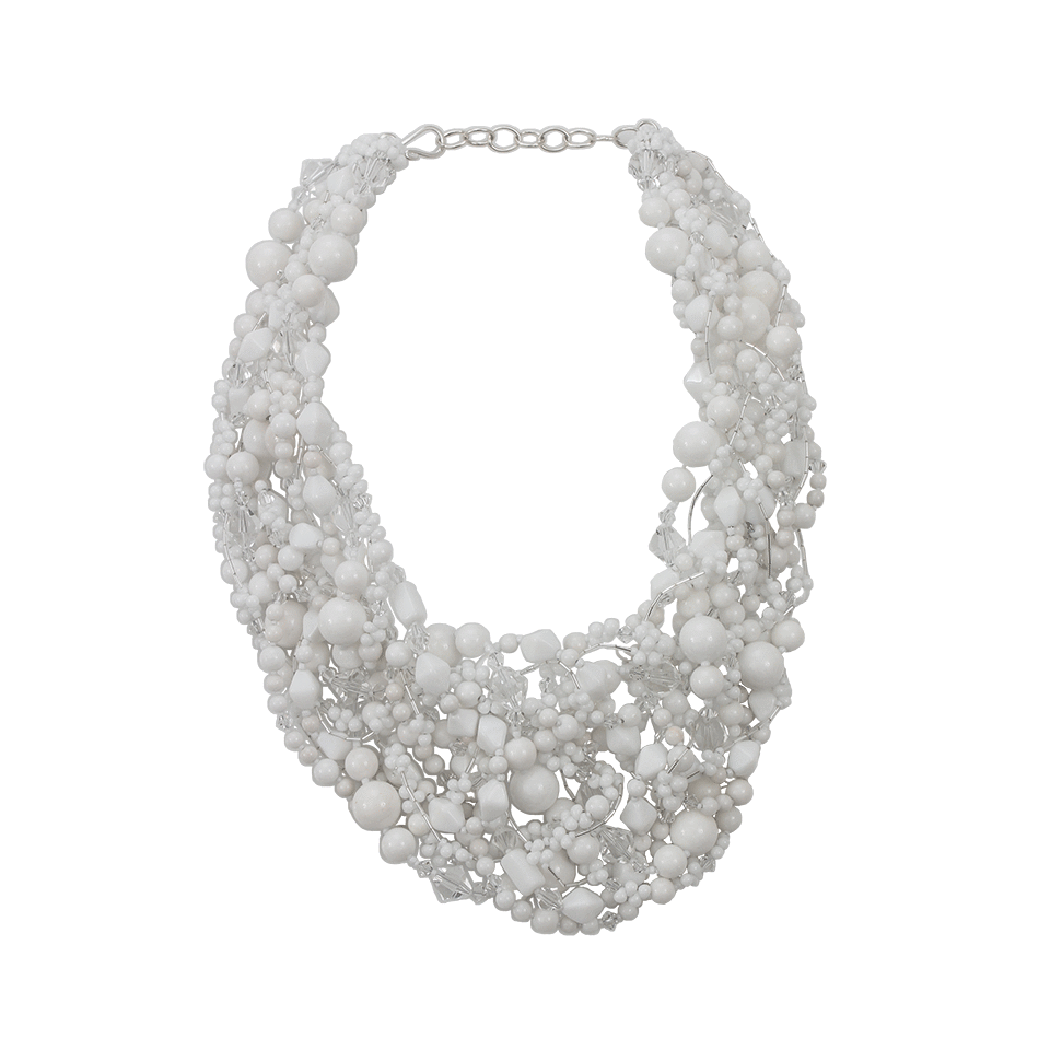 PETER CIESLA-Crystal Marble Bib Necklace-WHITE