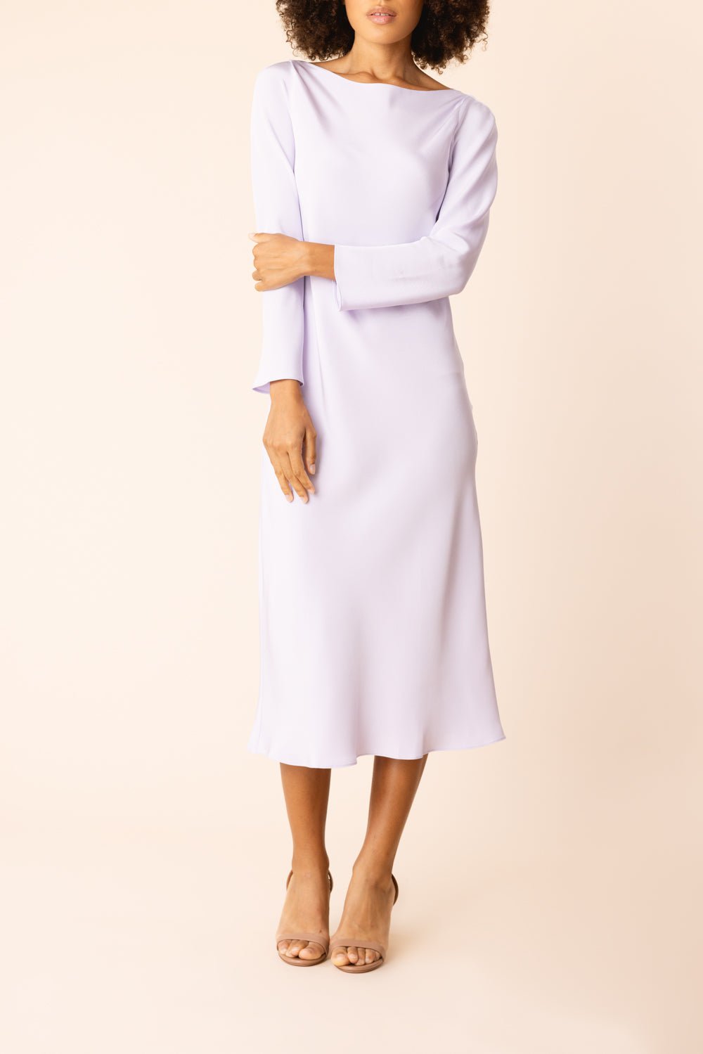 PETER COHEN-Long Sleeve Midi Dress - Lotus-