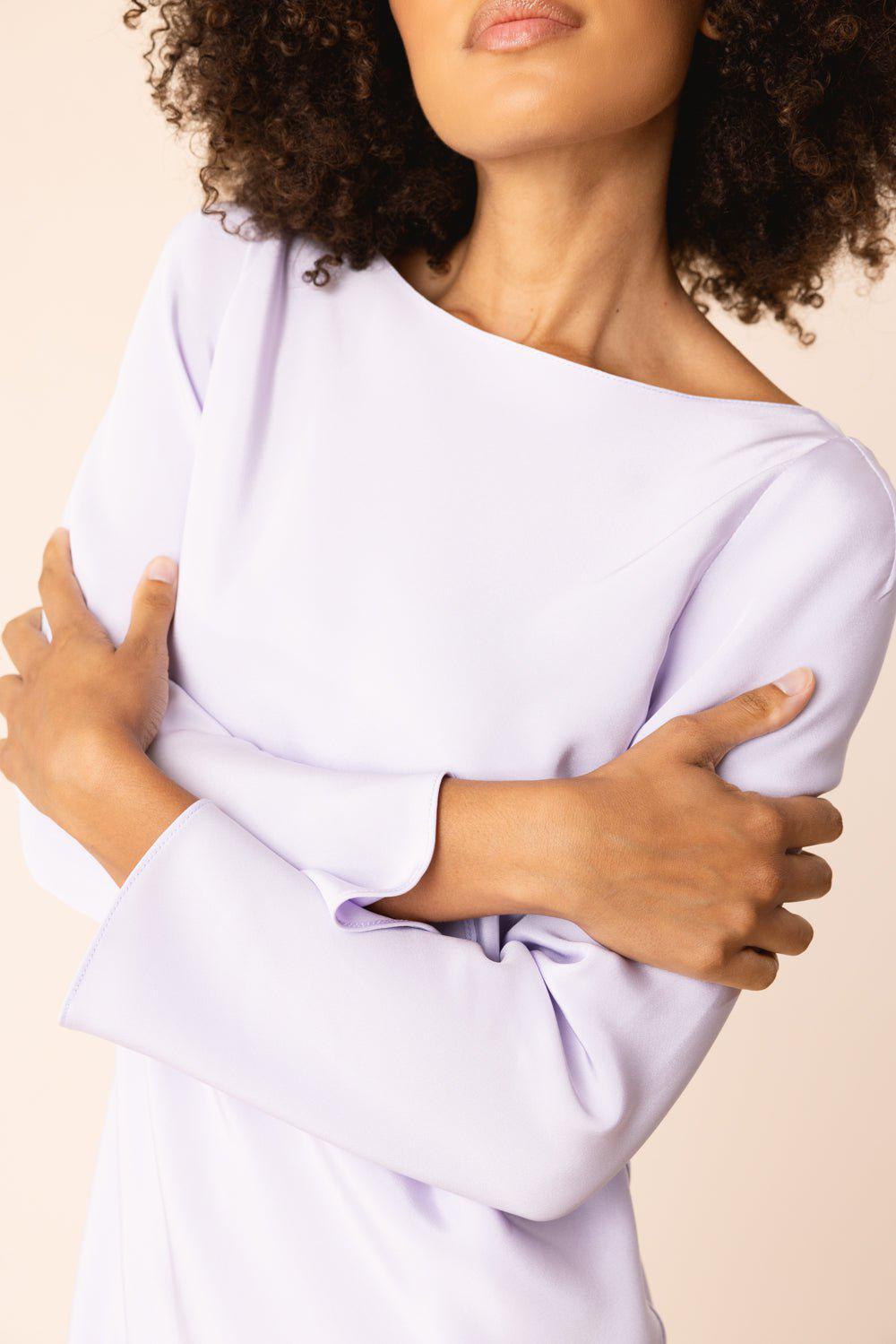 PETER COHEN-Long Sleeve Midi Dress - Lotus-