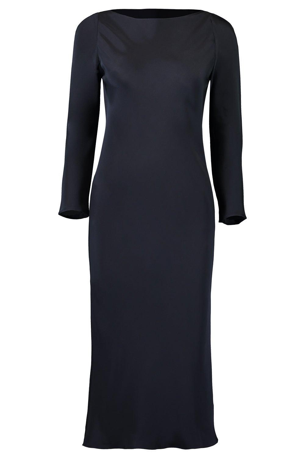 PETER COHEN-Long Sleeve Midi Dress - Midnight-