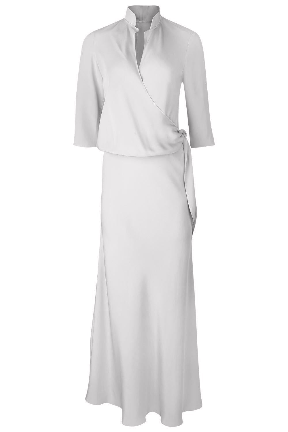 Blouse Maxi Dress - Silver-SILVER-P-CLOTHINGDRESSGOWN-PETER COHEN