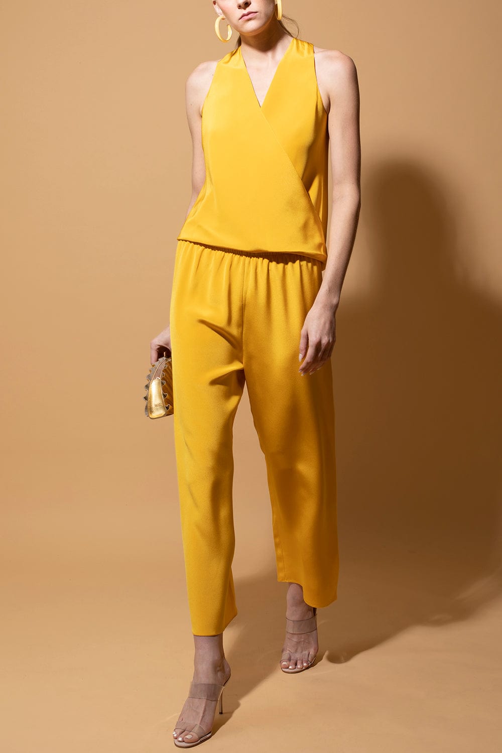 PETER COHEN-Cropped Pull On Pant-MARIGOLD
