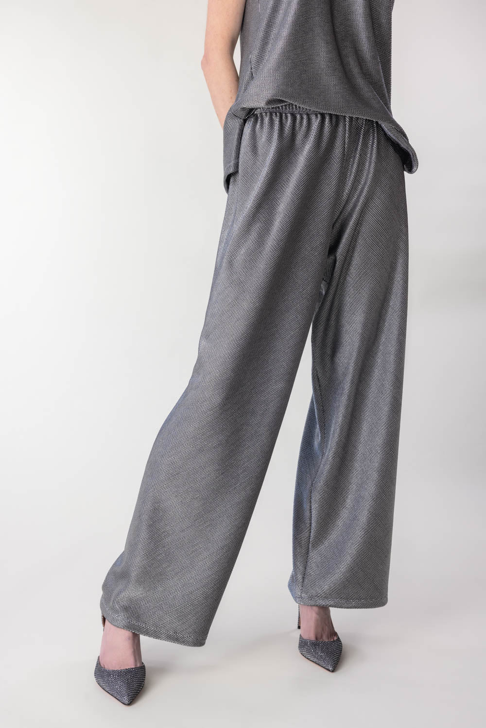 Bias Pant - Silver Mesh-SILVER-P-CLOTHINGPANTCROPPED-PETER COHEN