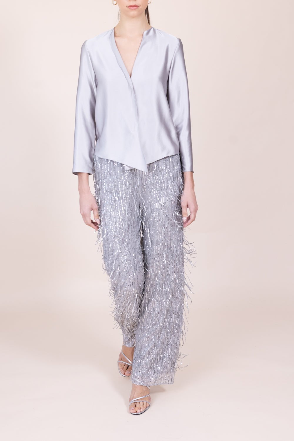 PETER COHEN-Wide Leg Pant - Grey-