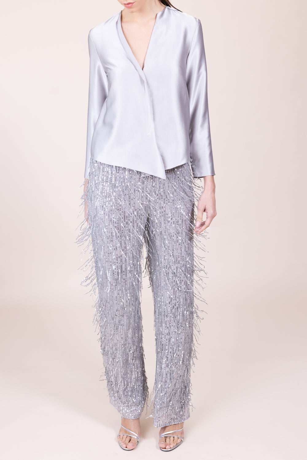 PETER COHEN-Wide Leg Pant - Grey-