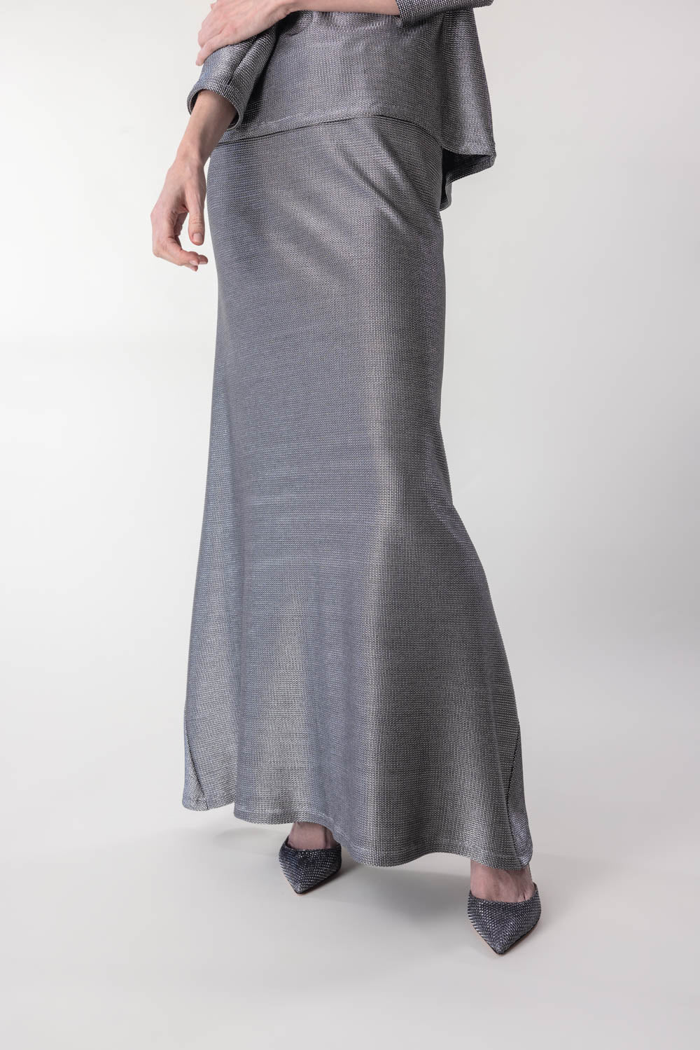 PETER COHEN-Rudder Skirt - Silver Mesh-