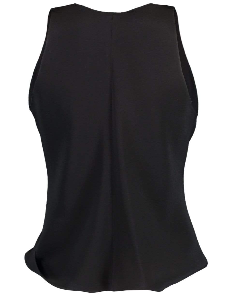 PETER COHEN-Black Sleeveless Crossover High Tide Top-BLACK