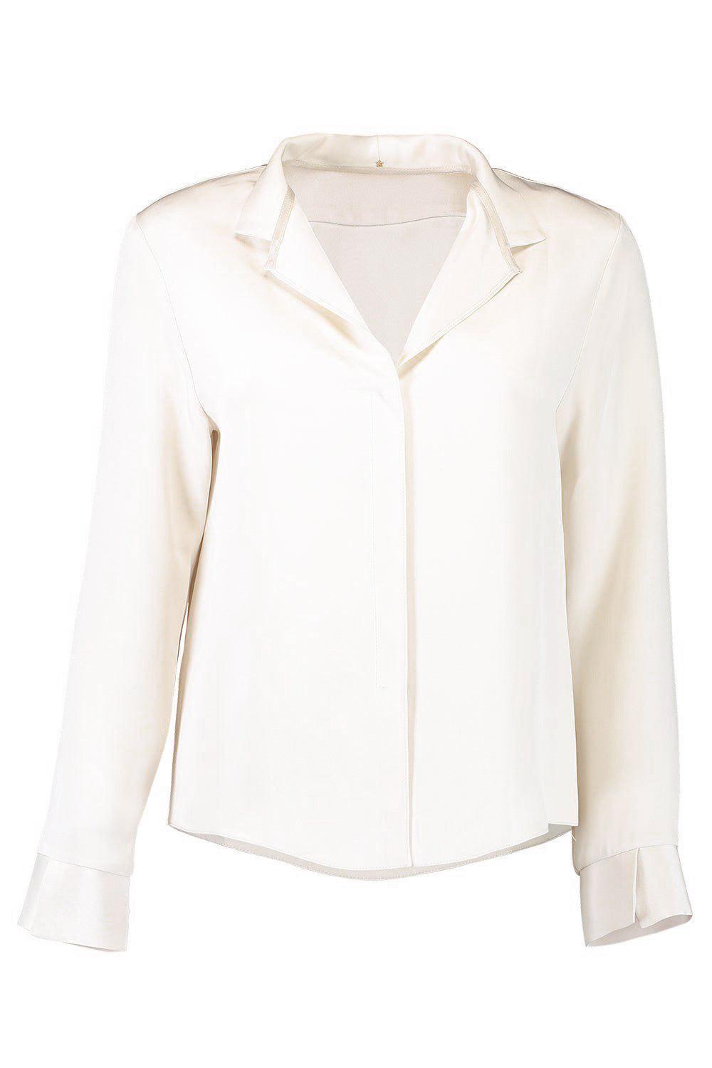 Cuff Blouse - Cream-CREAM-P-CLOTHINGTOPBLOUSE-PETER COHEN