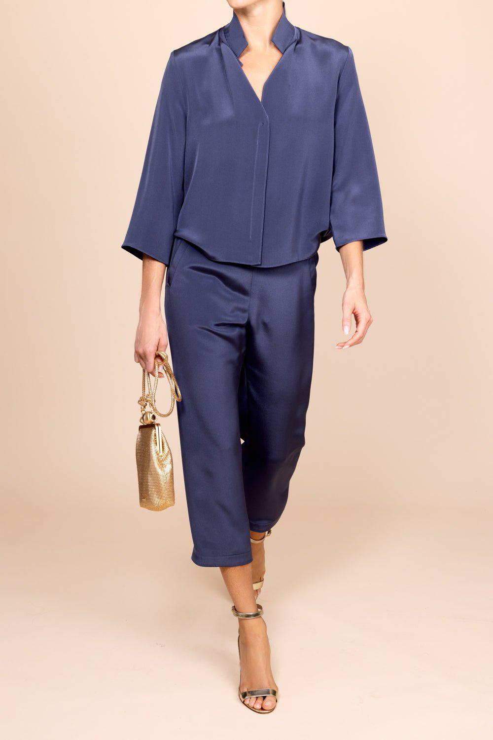 PETER COHEN-Square Front Frolic Top - Denim-