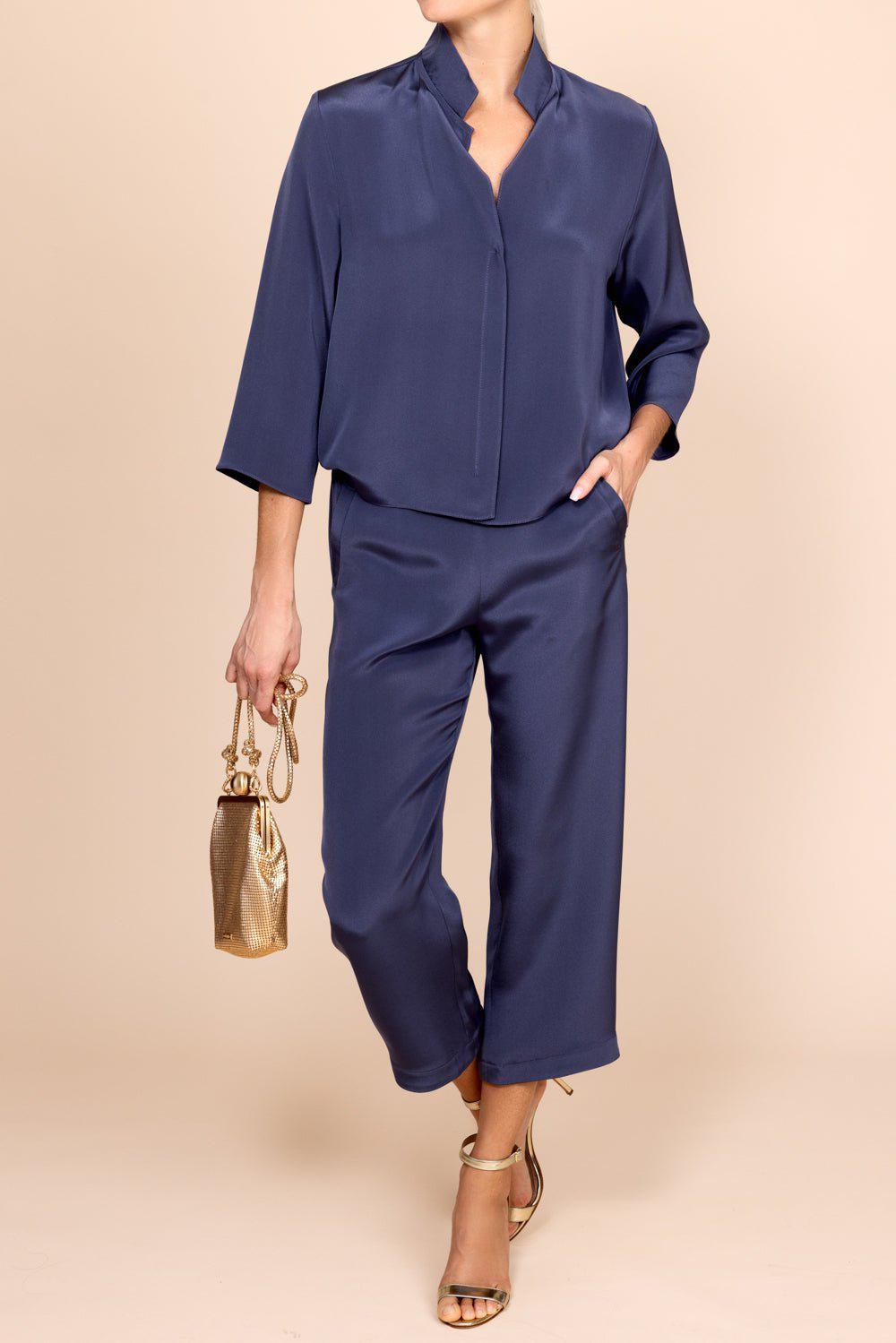 PETER COHEN-Square Front Frolic Top - Denim-