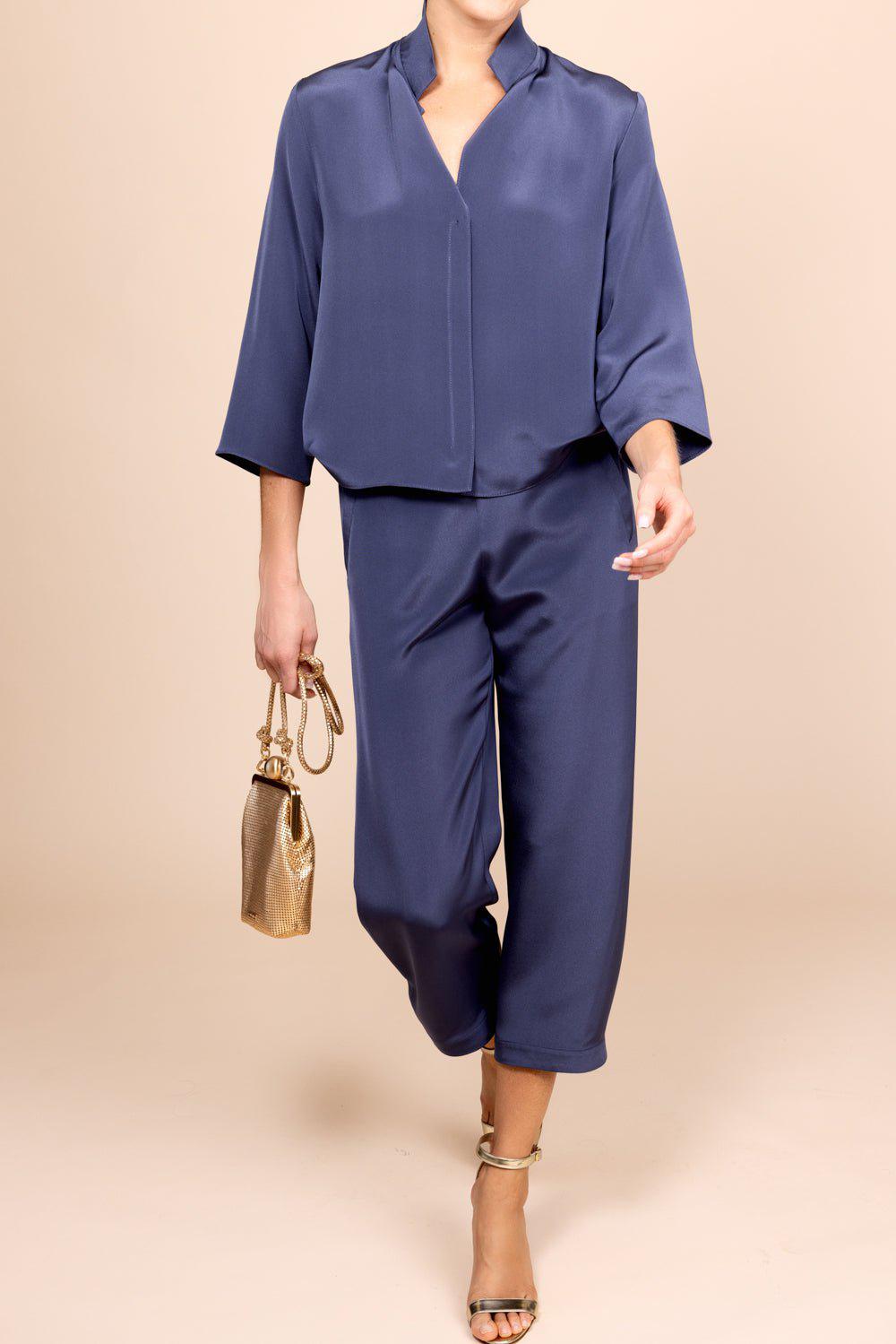 PETER COHEN-Square Front Frolic Top - Denim-