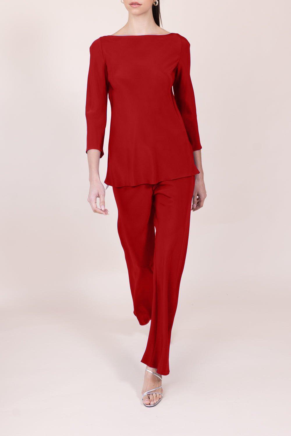 Par Tunic - Red Hot-RED HOT-P-CLOTHINGTOPBLOUSE-PETER COHEN