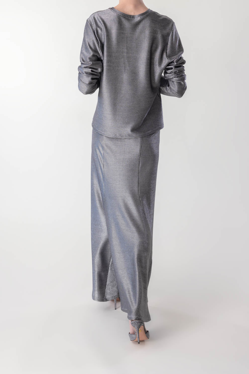 PETER COHEN-Long Sleeve Tee - Silver Mesh-