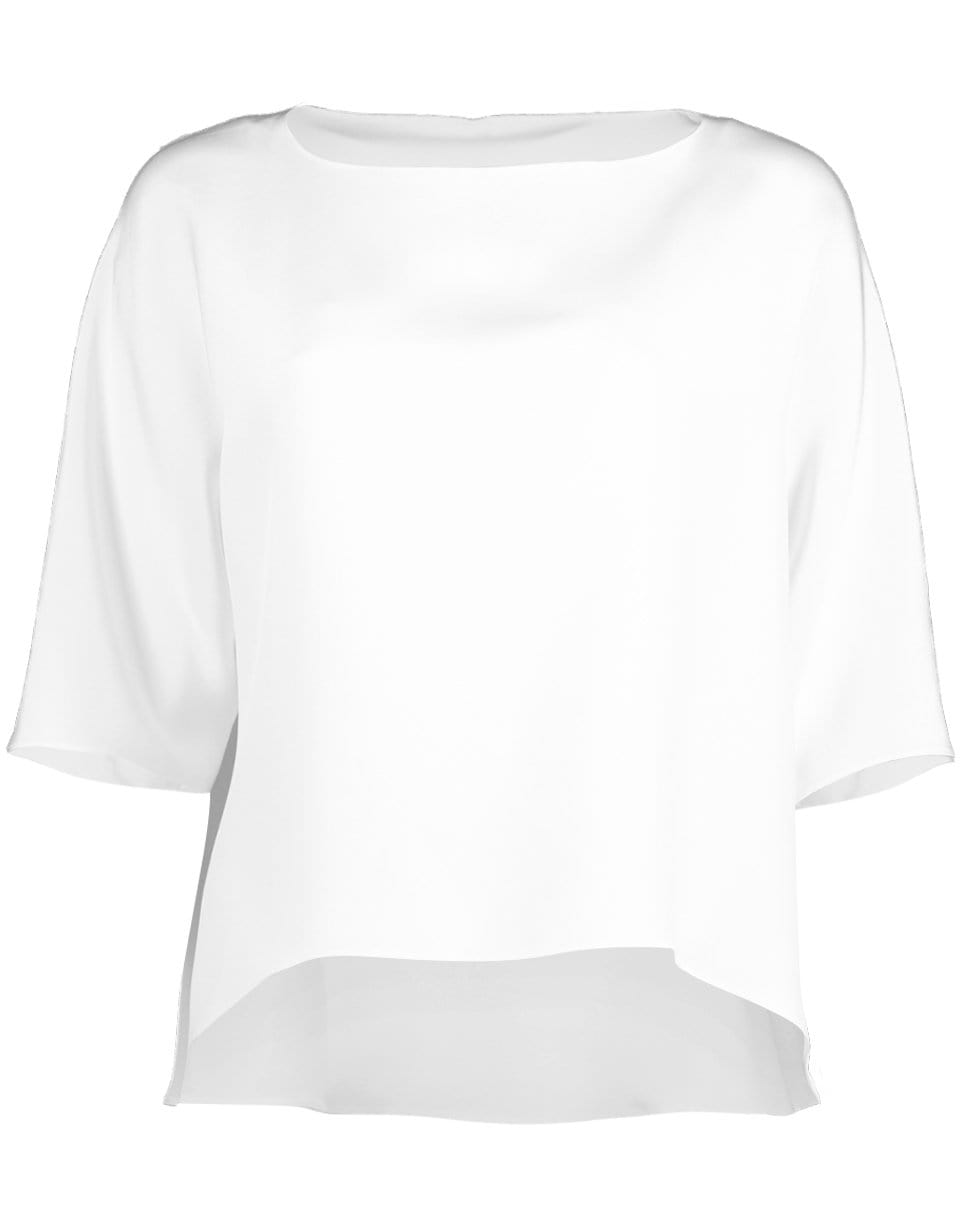 PETER COHEN-White Short Sleeve High-Low True Tee-