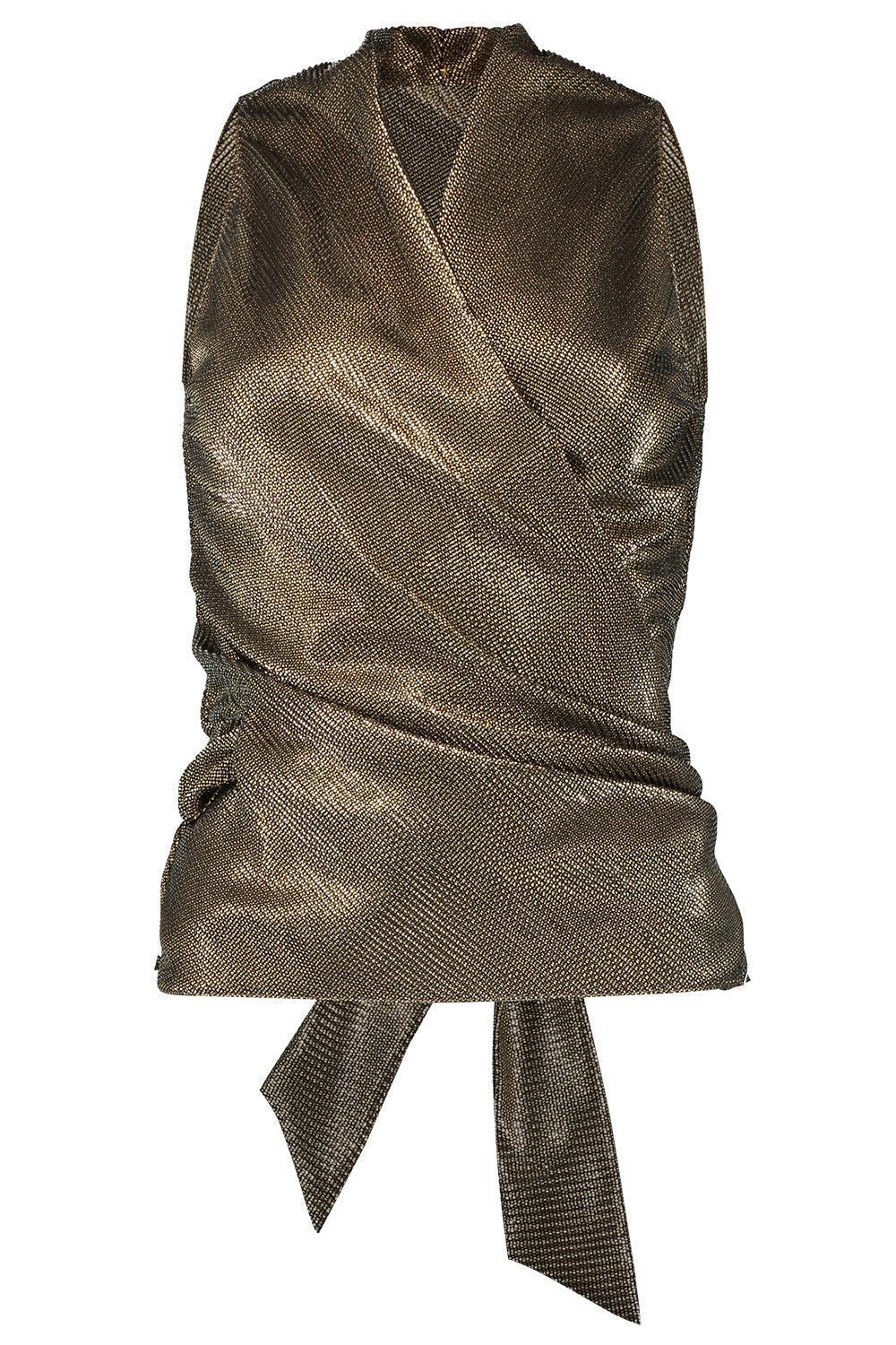 PETER COHEN-Wrap Top - Gold-