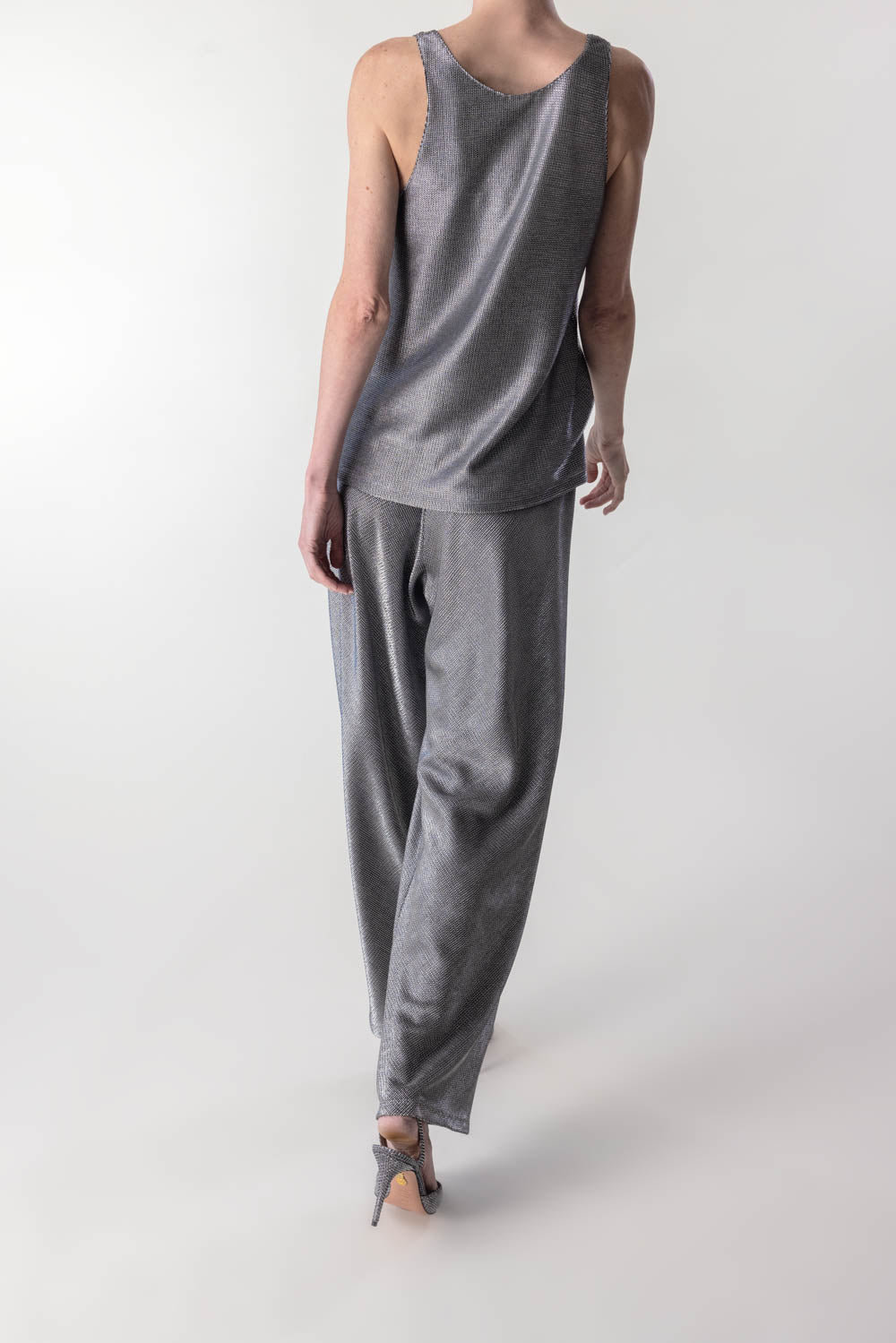 PETER COHEN-Sleeveless Tank - Silver Mesh-