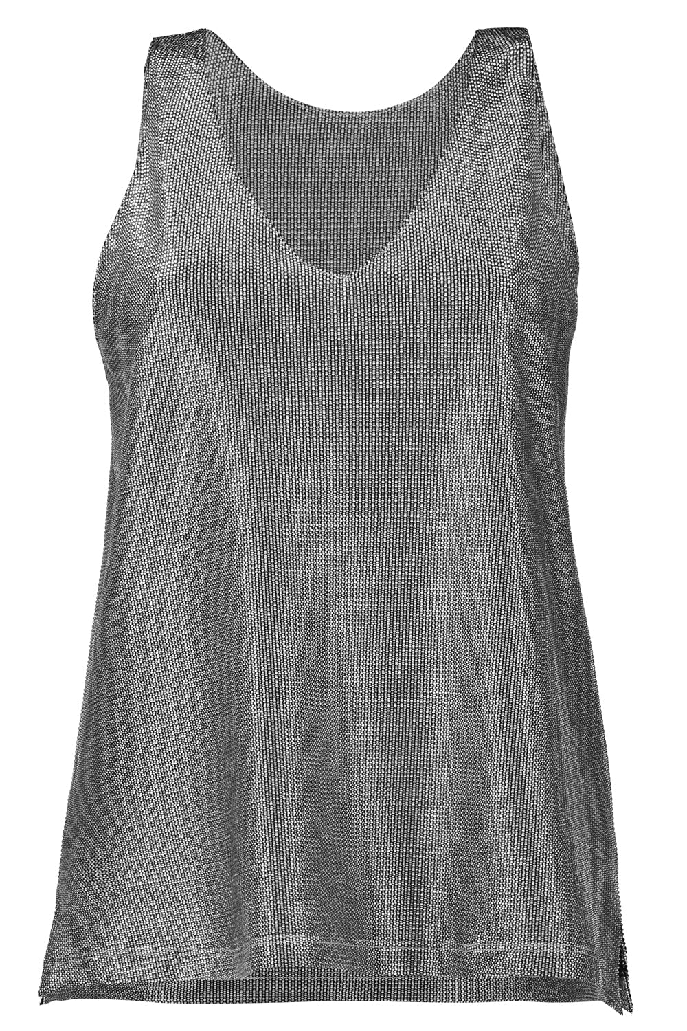 PETER COHEN-Sleeveless Tank - Silver Mesh-
