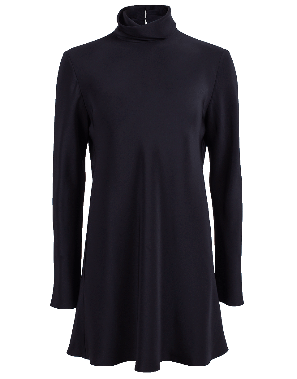 PETER COHEN-Button Neck Silk Tunic-BLACK