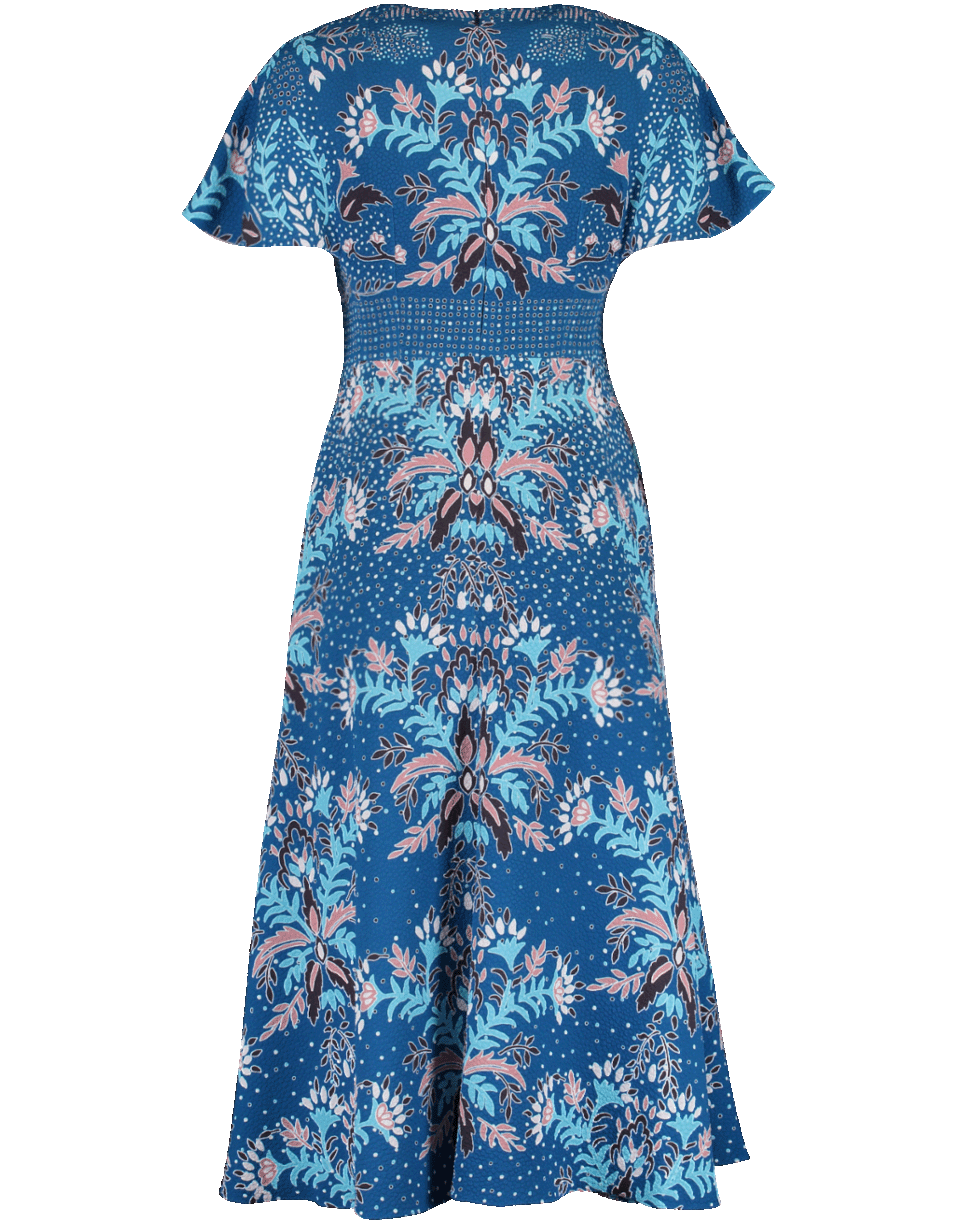 PETER PILOTTO-Flutter Sleeve Print Waffle Dress-