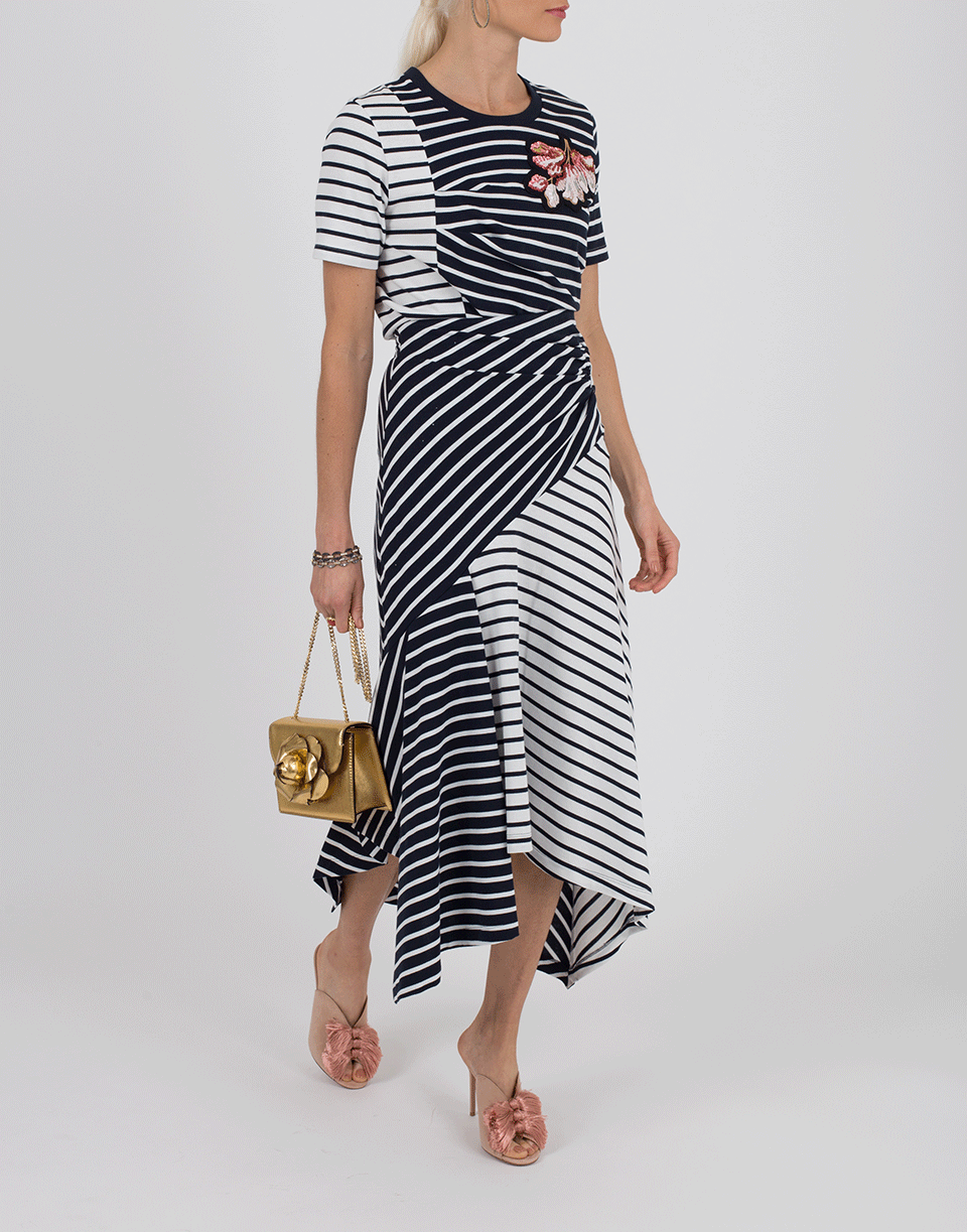 PETER PILOTTO-Asymmetrical Striped Skirt-