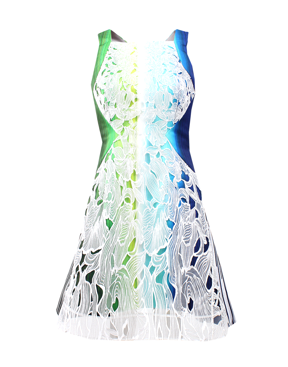 PETER PILOTTO-Square Neck Solar Dress-AURA/BLUE