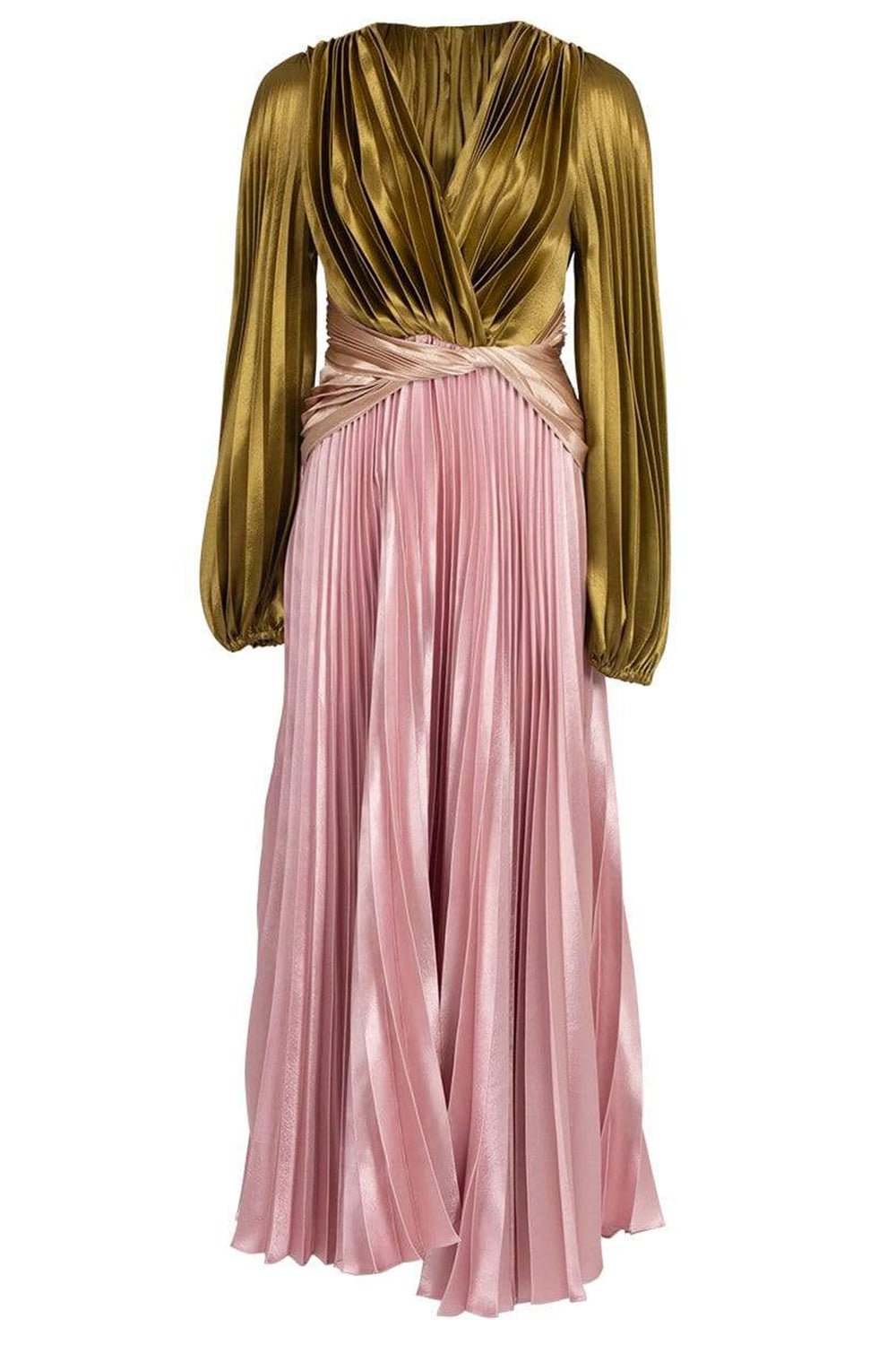 PETER PILOTTO-Pleated Liquid Satin Gown-