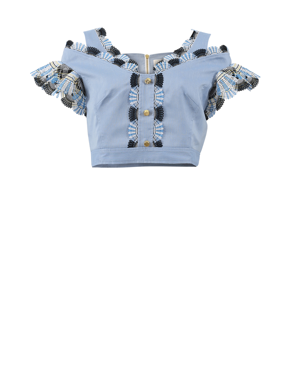 PETER PILOTTO-Lace Crop Top-LGHTBLU