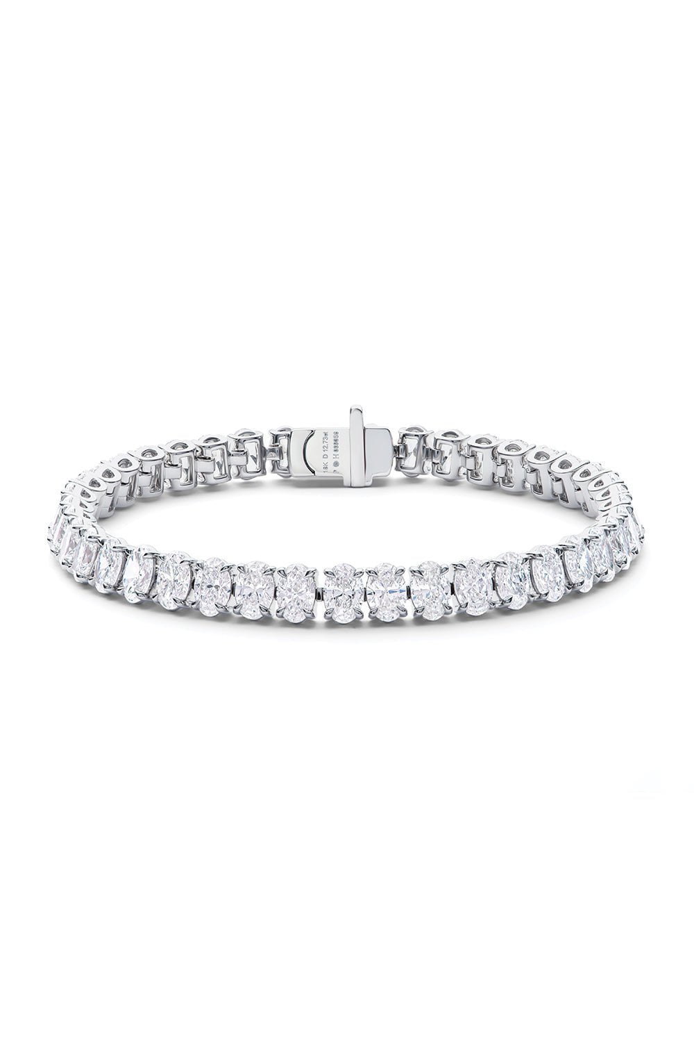 PHILLIPS HOUSE-Oval Diamond Line Bracelet-WHITE GOLD