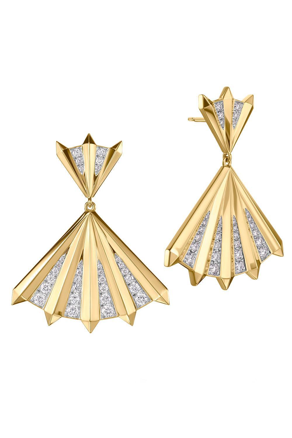 Aura Fan Drop Earrings-YELLOW GOLD-JEWELRYFINE JEWELEARRING-PHILLIPS HOUSE