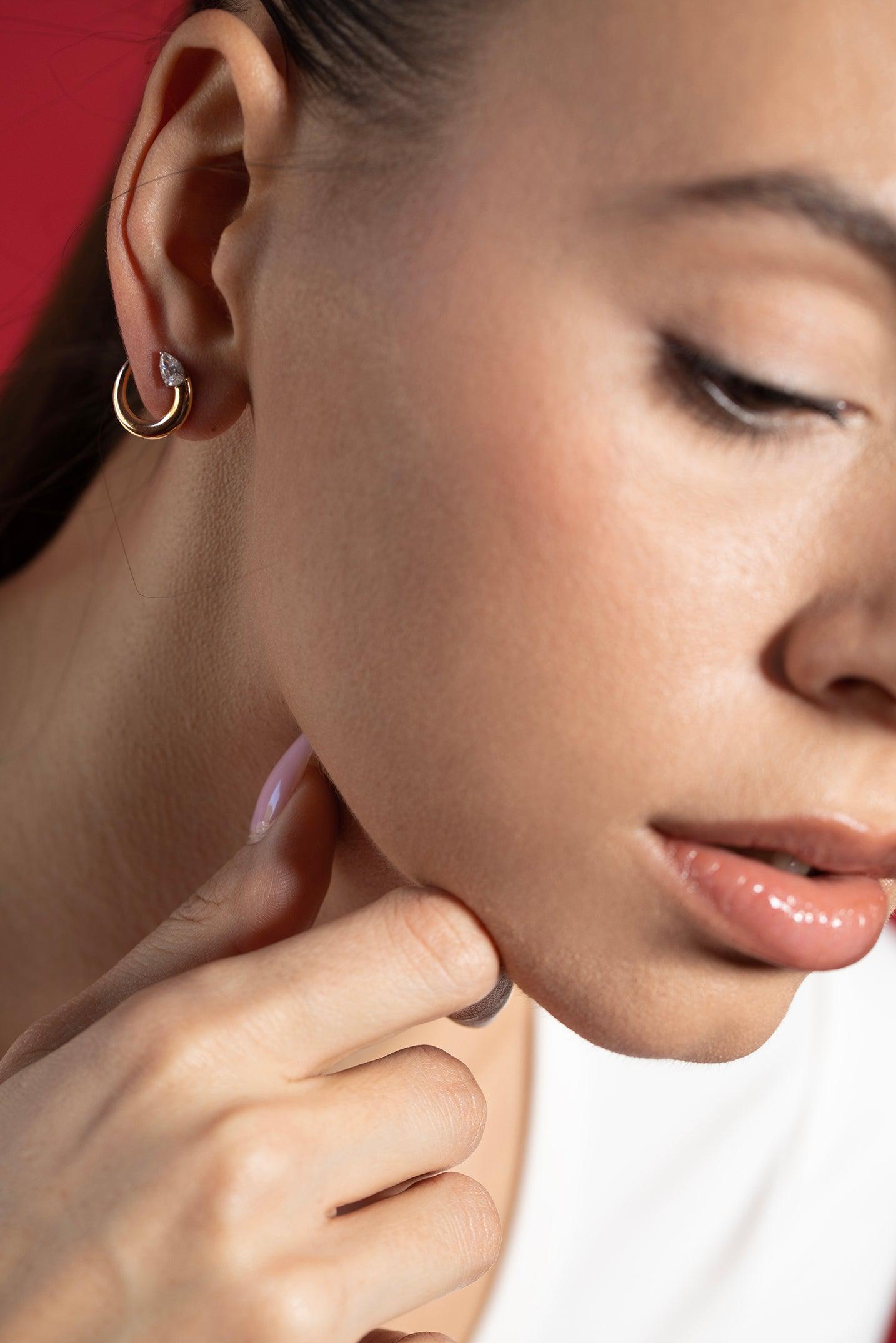 PHILLIPS HOUSE-Crescent Fan Earrings-YELLOW GOLD