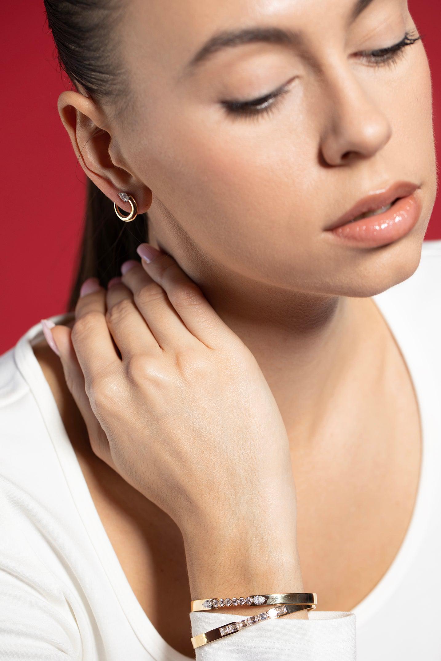 PHILLIPS HOUSE-Crescent Fan Earrings-YELLOW GOLD