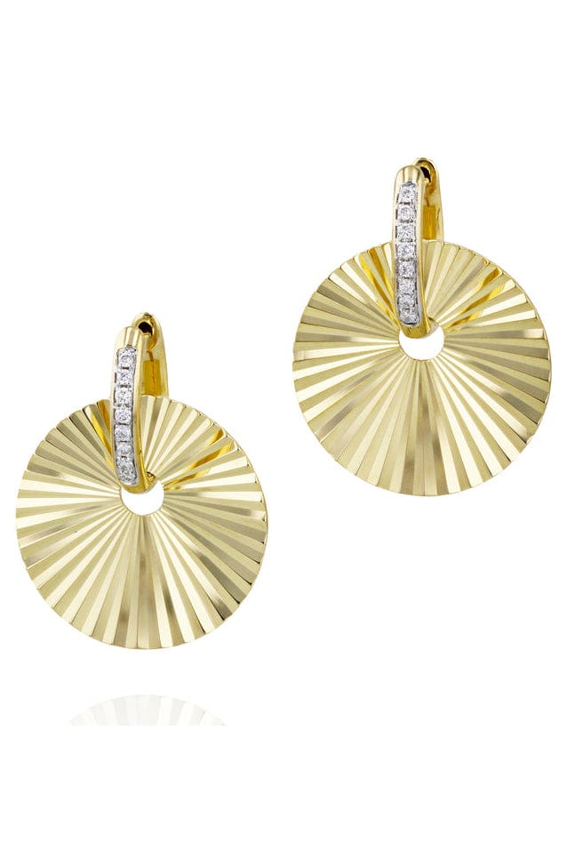 PHILLIPS HOUSE-Diamond Aura Offset Huggie Earring-YELLOW GOLD