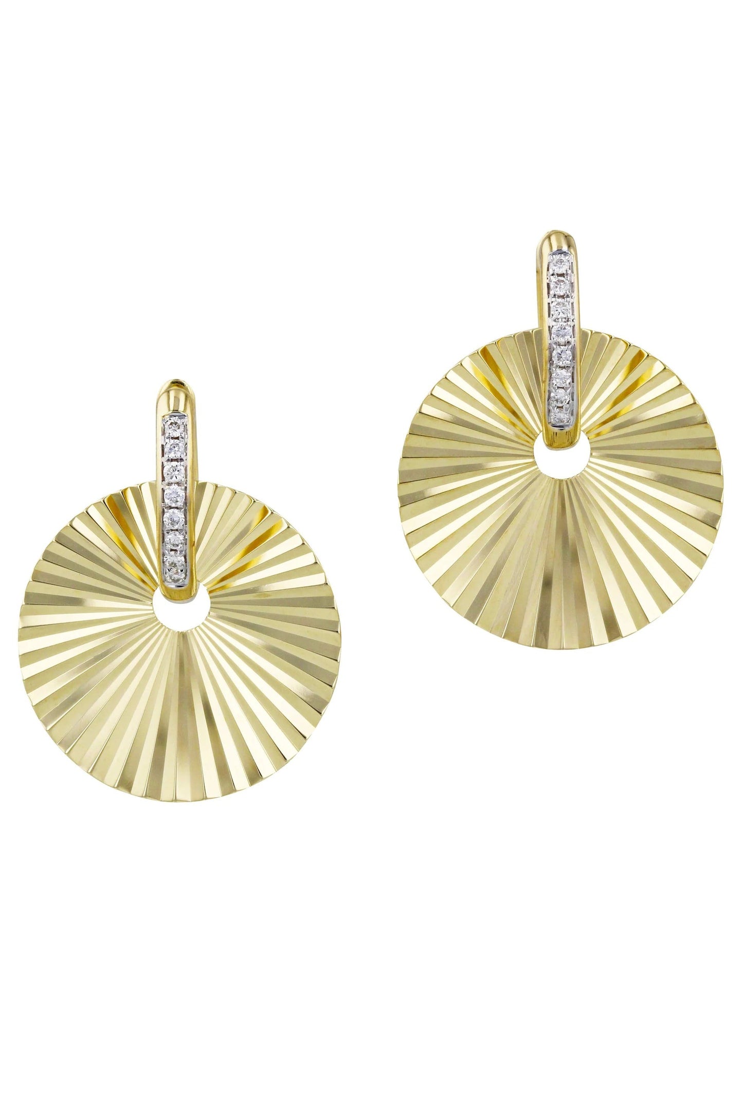 PHILLIPS HOUSE-Diamond Aura Offset Huggie Earring-YELLOW GOLD