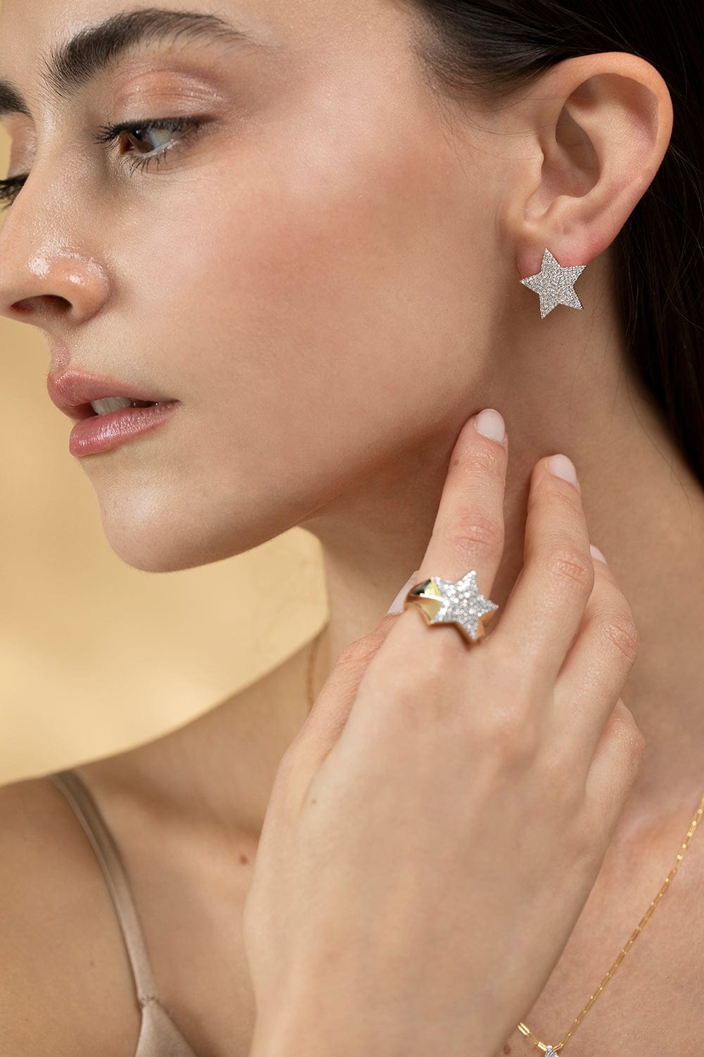 PHILLIPS HOUSE-Diamond Large Star Infinity Earrings-YELLOW GOLD