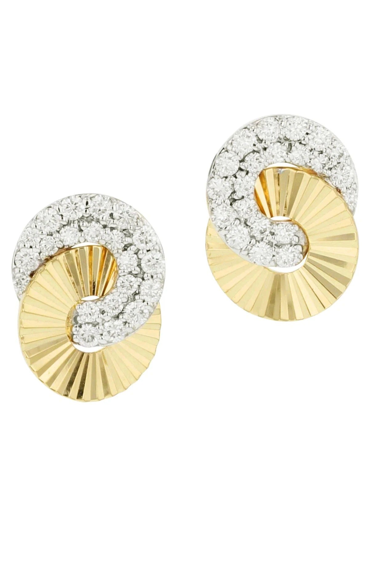 PHILLIPS HOUSE-Diamond Mini Aura Interlocking Stud-YELLOW GOLD