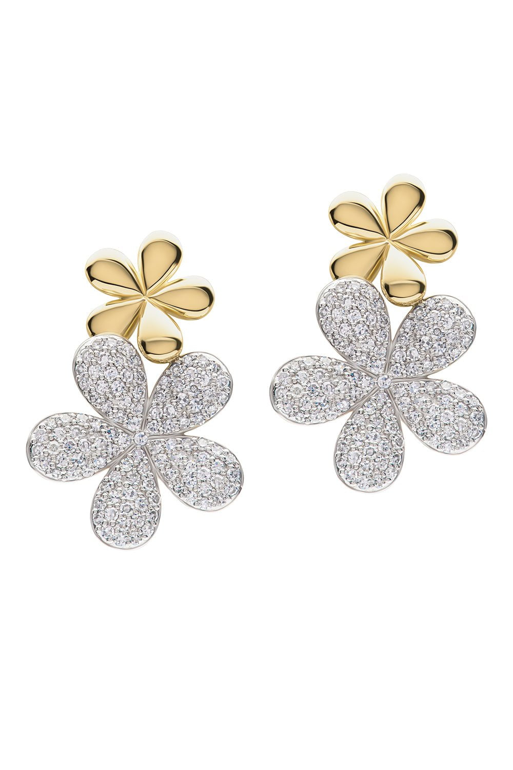 PHILLIPS HOUSE-Forget-Me-Not Large Double Flower Stud Earrings-YELLOW GOLD