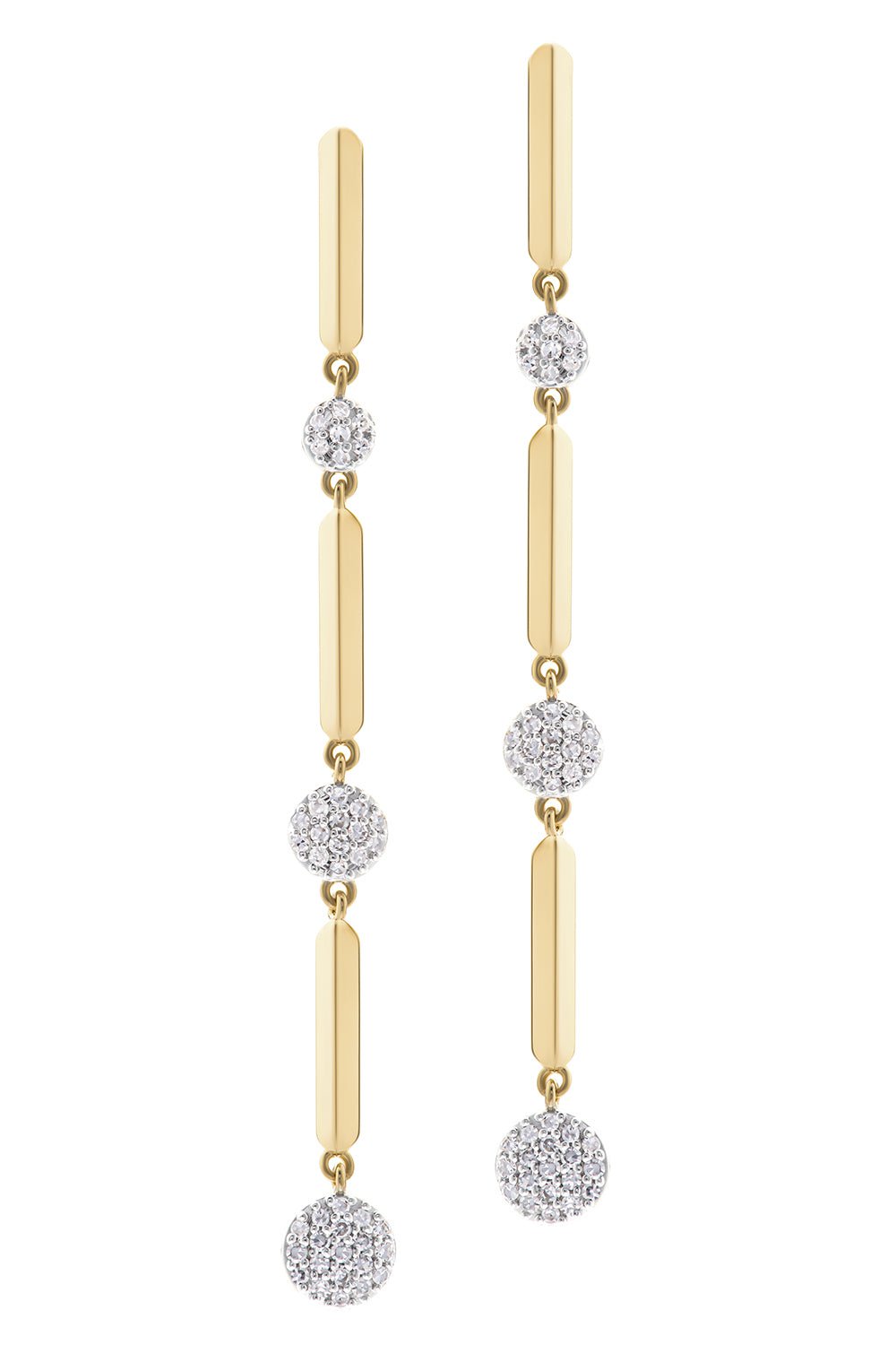 PHILLIPS HOUSE-Knife Edge Triple Graduating Infinity Drop Earrings-YELLOW GOLD