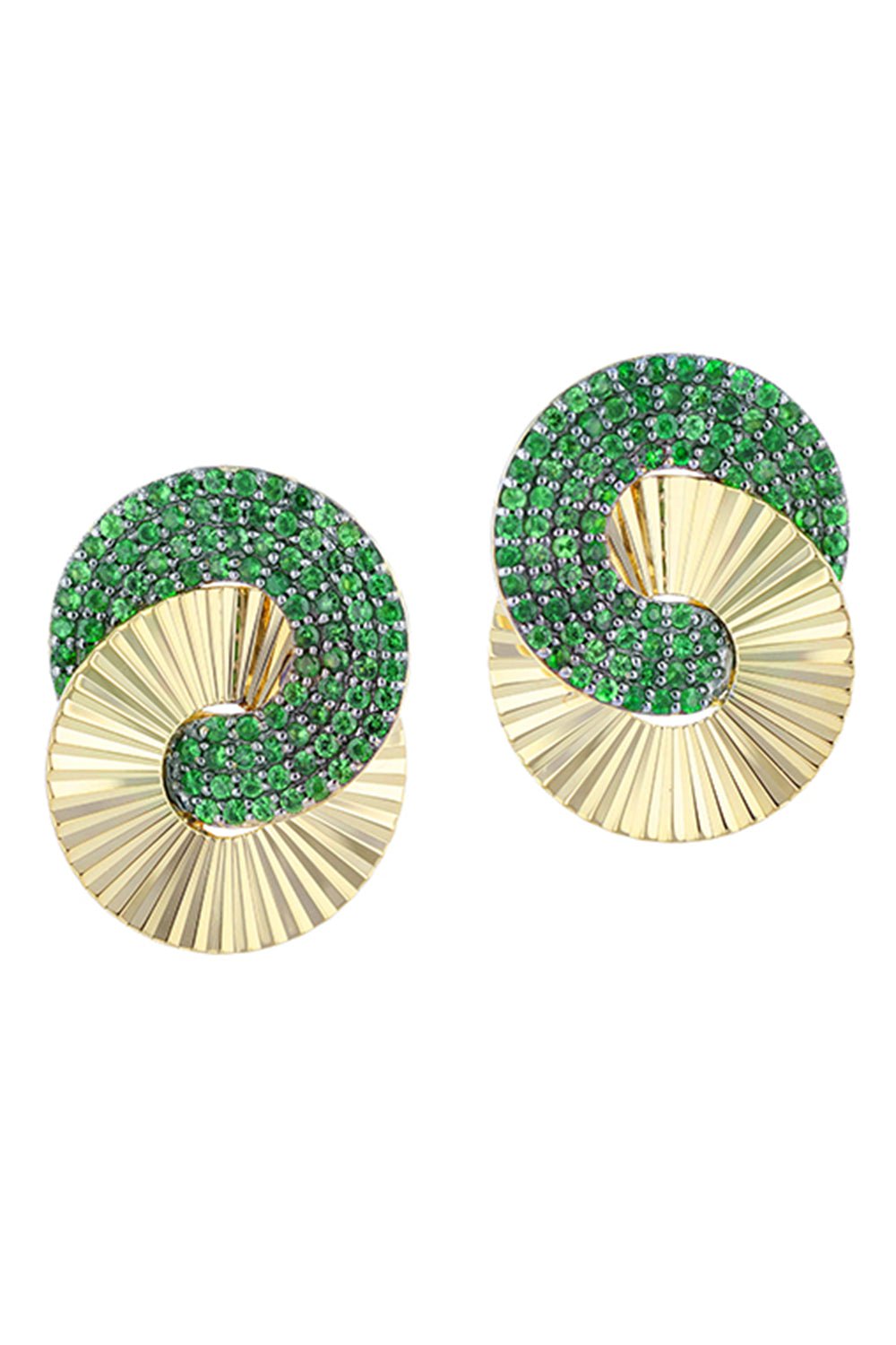 PHILLIPS HOUSE-Large Aura Interlock Stud Earrings-YELLOW GOLD