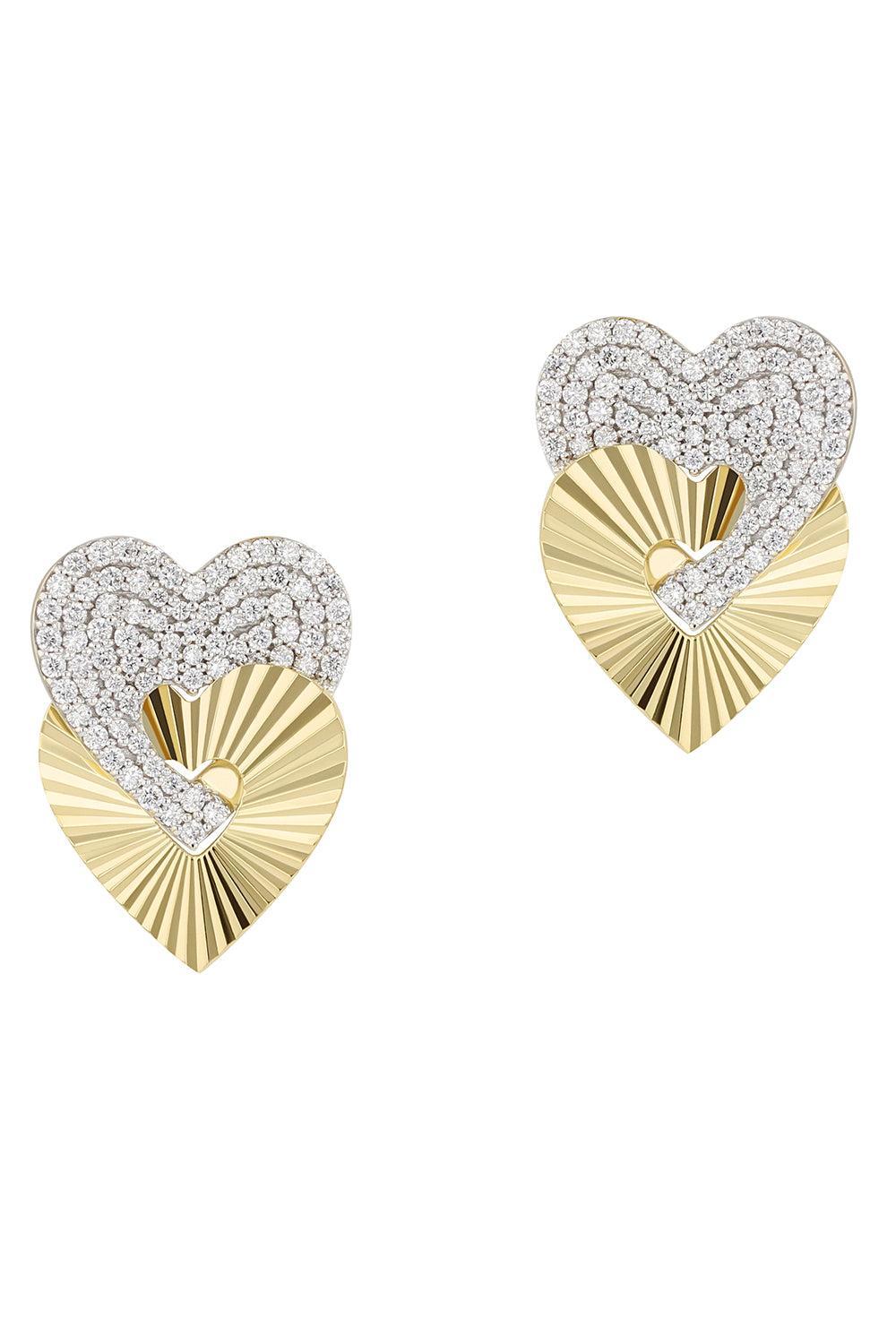 Large Aura Interlocking Heart Stud Earrings-YELLOW GOLD-JEWELRYFINE JEWELEARRING-PHILLIPS HOUSE
