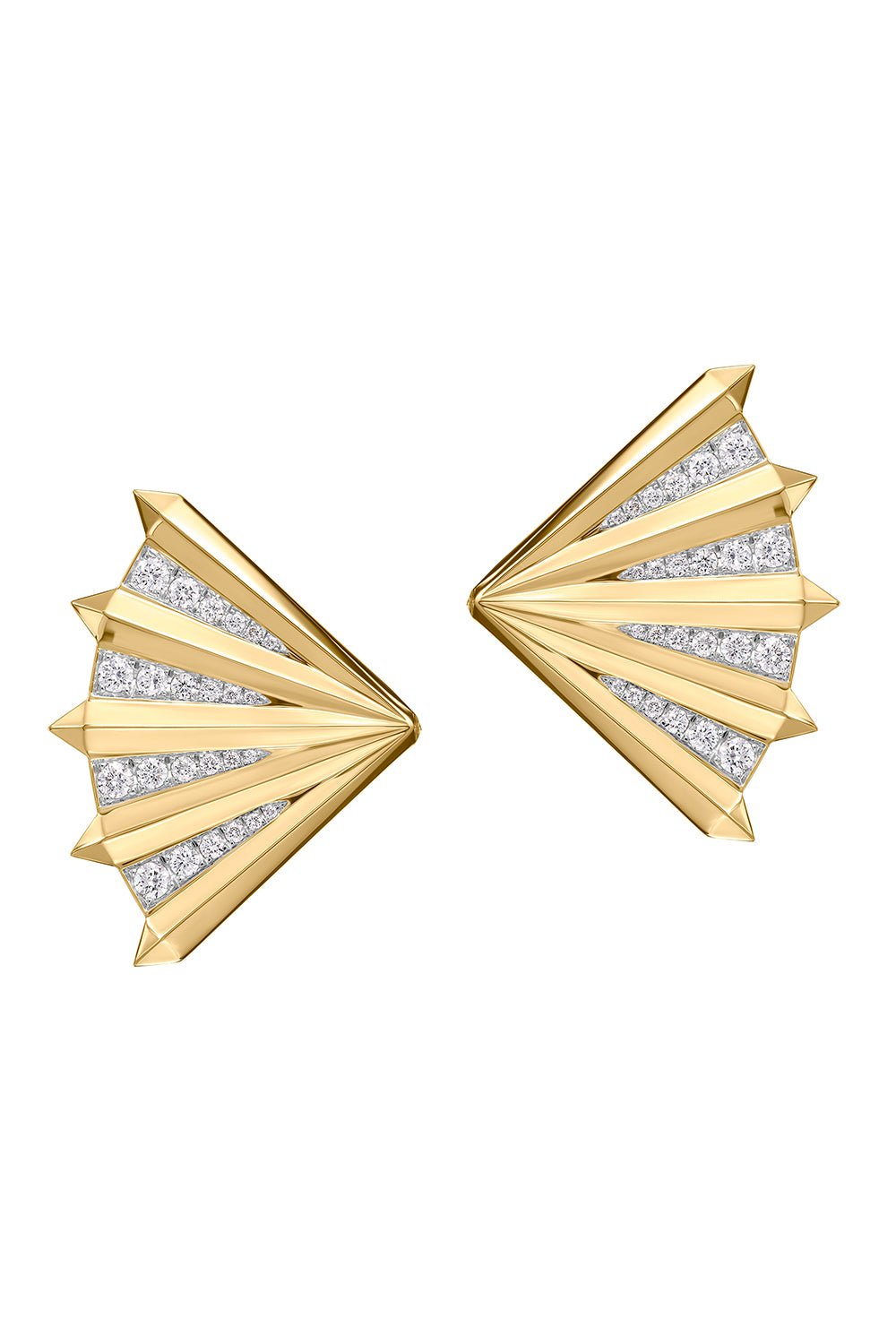 PHILLIPS HOUSE-Large Fan Aura Stud Earrings-YELLOW GOLD