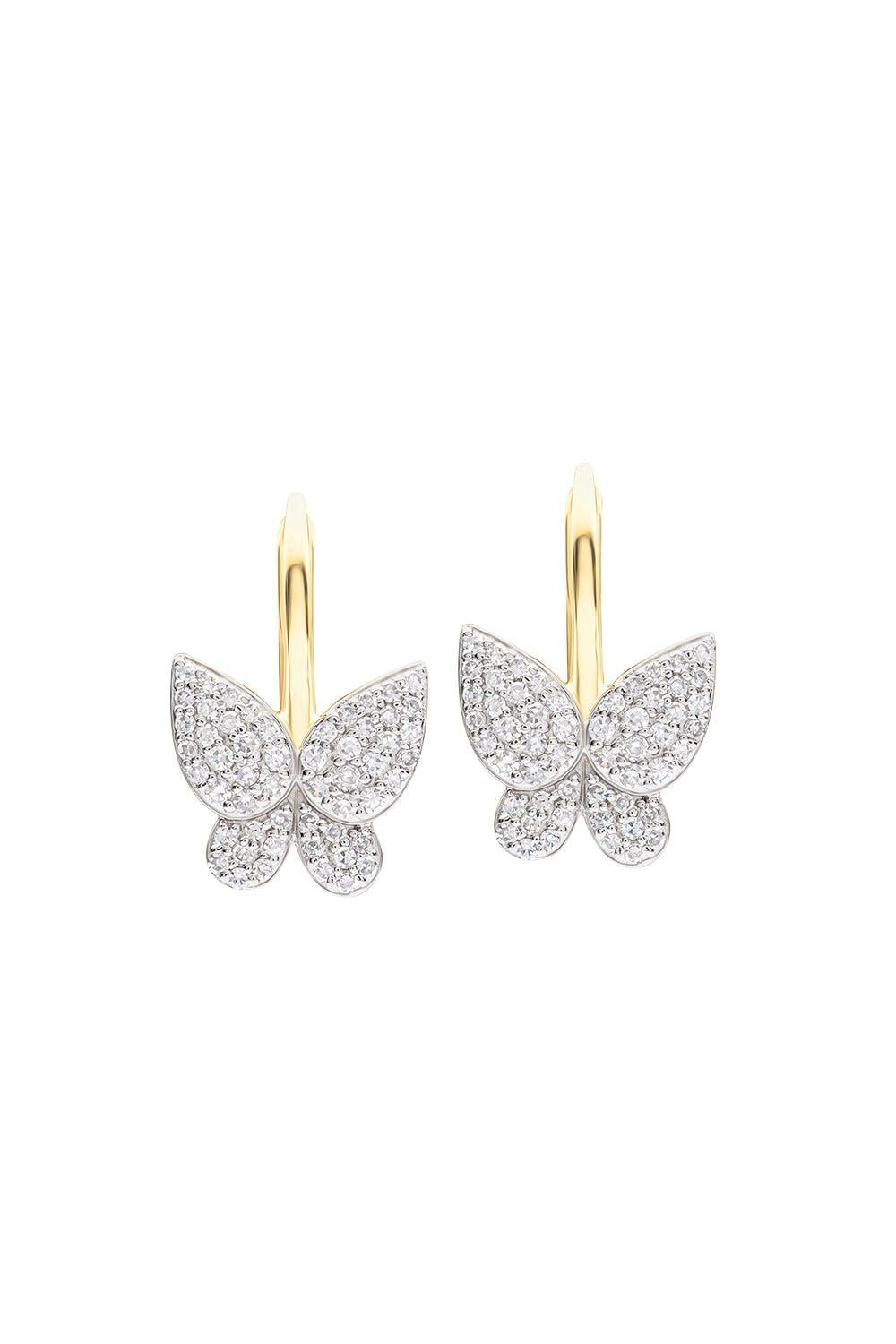 Petite Butterfly Leverback Earrings-YELLOW GOLD-JEWELRYFINE JEWELEARRING-PHILLIPS HOUSE