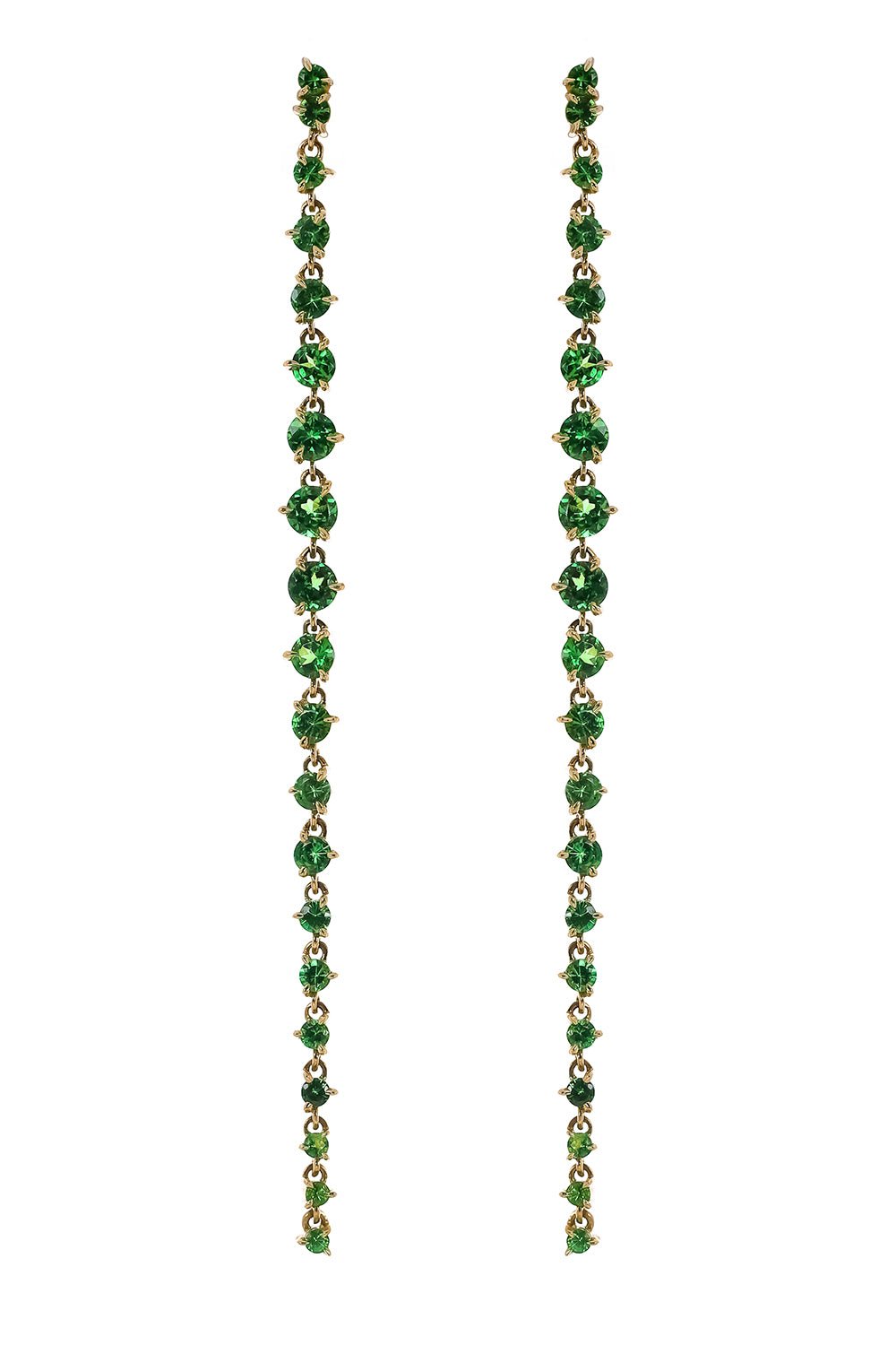 PHILLIPS HOUSE-Tsavorite Graduated Enchanted Earrings-YELLOW GOLD
