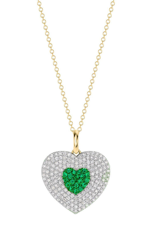 Diamond Emerald Infinity Heartbeat Necklace-YELLOW GOLD-18-JEWELRYFINE JEWELNECKLACE O-PHILLIPS HOUSE