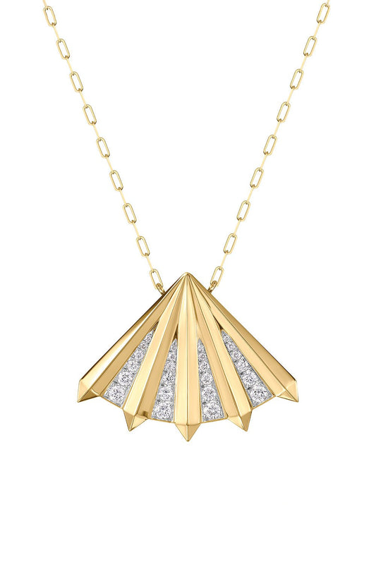 PHILLIPS HOUSE-Large Aura Fan Necklace-YELLOW GOLD