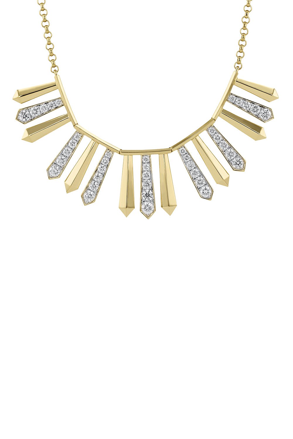 PHILLIPS HOUSE-Aura Large Feathered Necklace-YELLOW GOLD