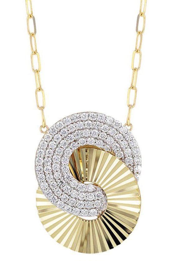 PHILLIPS HOUSE-Diamond Large Aura Interlocking Necklace-YELLOW GOLD