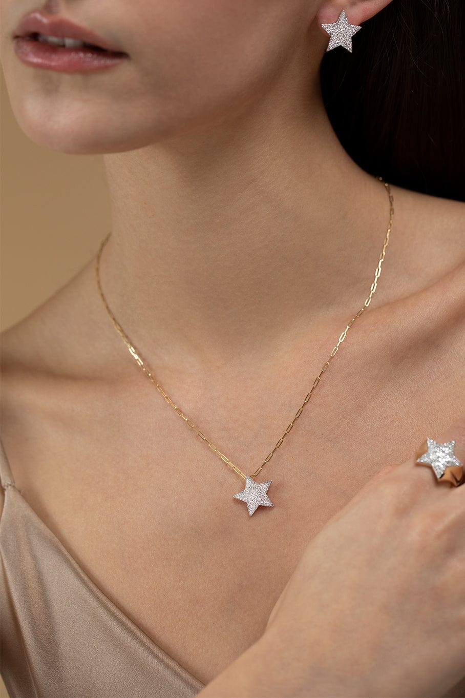 PHILLIPS HOUSE-Diamond Large Star Infinity Necklace-YELLOW GOLD