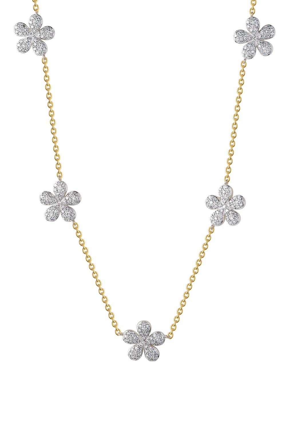 PHILLIPS HOUSE-Forget-Me-Not Petite Five Station Necklace-YELLOW GOLD