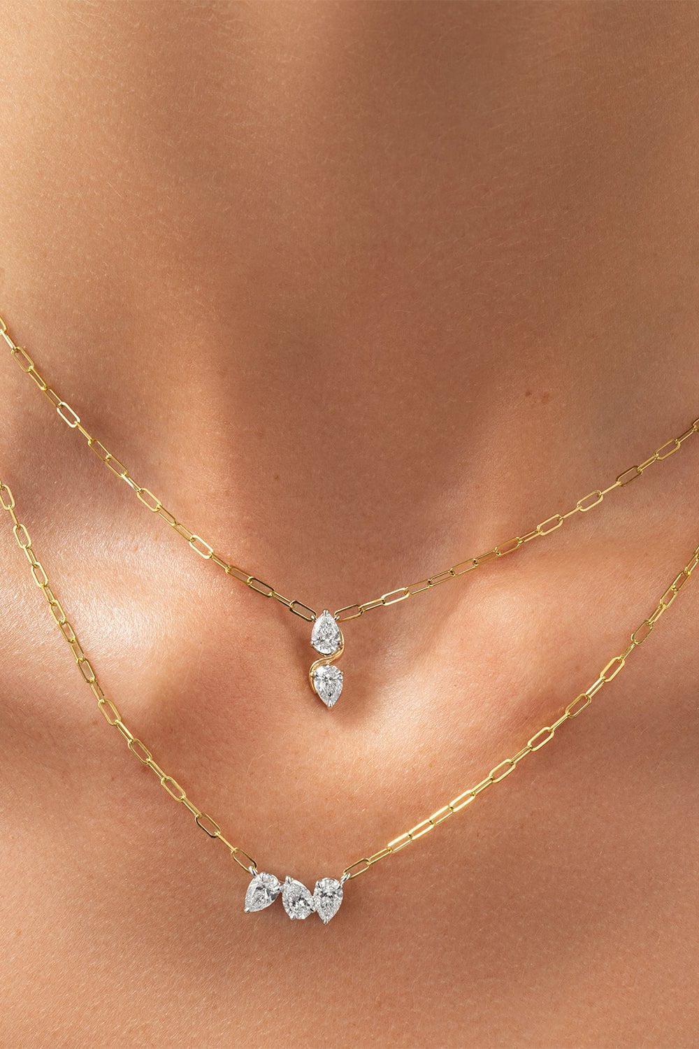 PHILLIPS HOUSE-One of One Double Diamond Cuddle Necklace-YELLOW GOLD