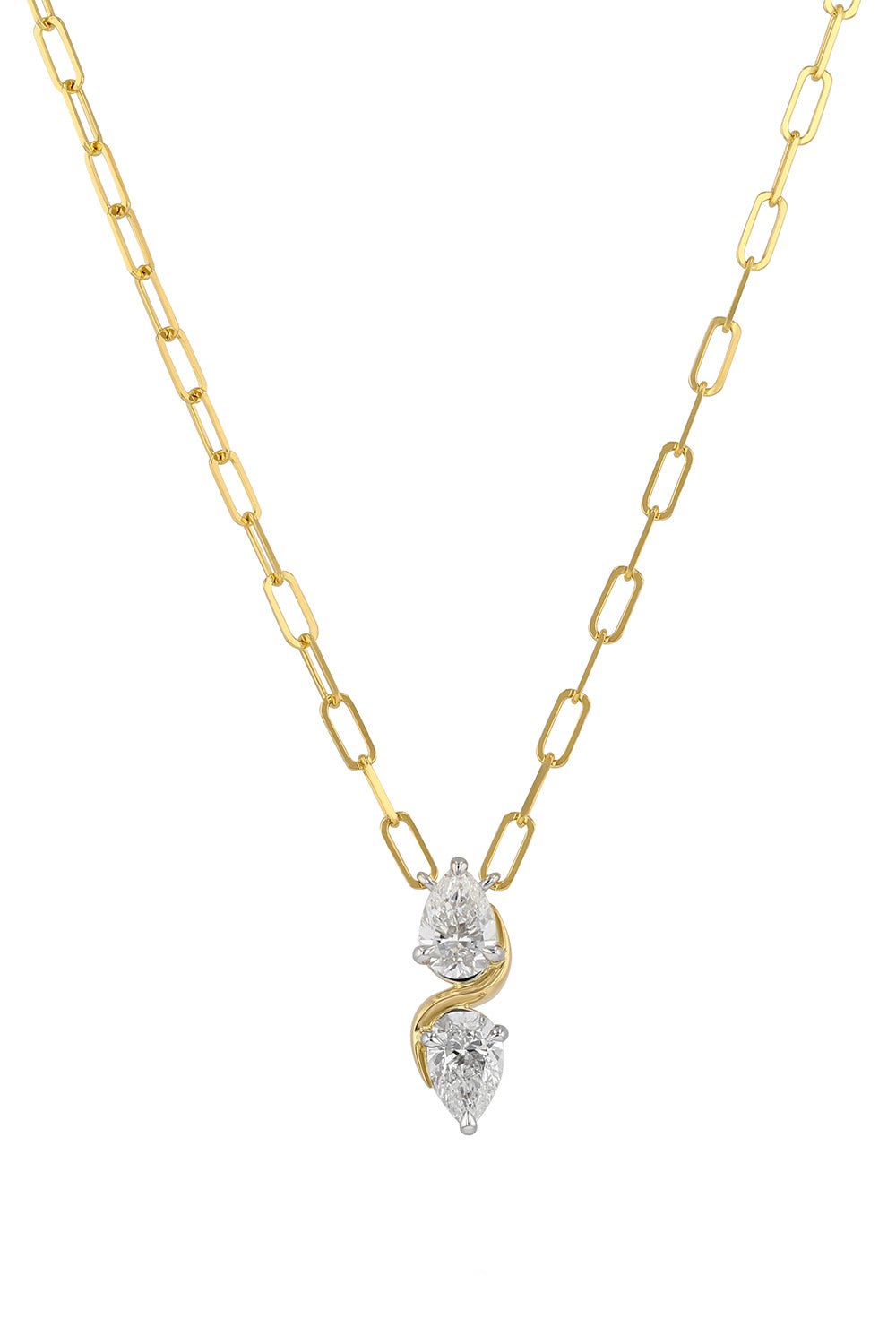 PHILLIPS HOUSE-One of One Double Diamond Cuddle Necklace-YELLOW GOLD